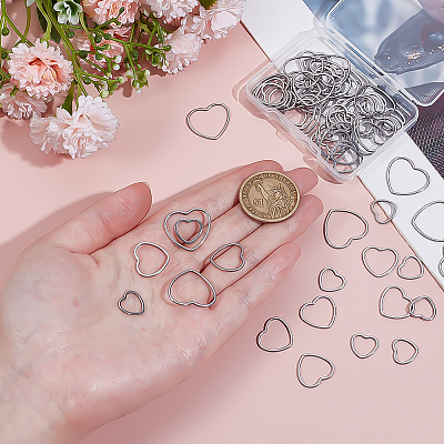 72Pcs 3 Styles 304 Stainless Steel Linking Ring STAS-ME0002-38-1