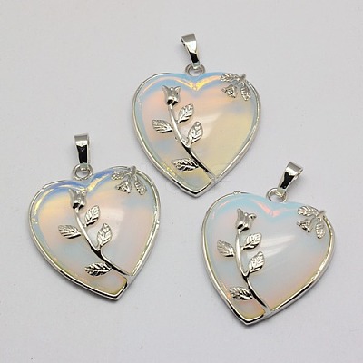 Heart Opalite Pendants GP356-5-1