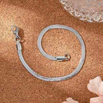 Tarnish Resistant 304 Stainless Steel Herringbone Chain Bracelets BJEW-P236-15P-1