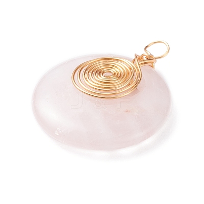 Natural Rose Quartz Pendants PALLOY-JF01289-1