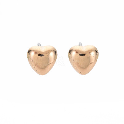 Heart Stud Earrings for Women EJEW-S213-02A-01G-RS-1