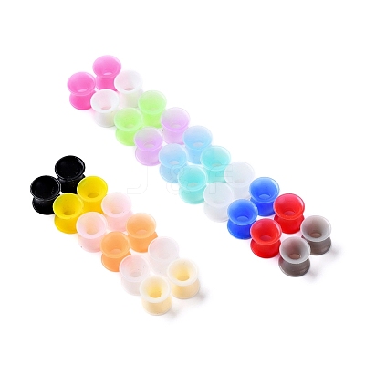 32Pcs 16 Colors Silicone Thin Ear Gauges Flesh Tunnels Plugs FIND-YW0001-17A-1