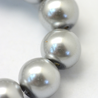 Baking Paint Pearlized Glass Pearl Round Bead Strands X-HY-Q330-8mm-34-1
