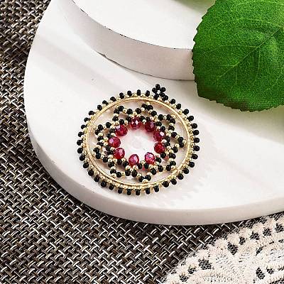 Seed Beads Beaded Pendants PALLOY-MZ00386-01-1