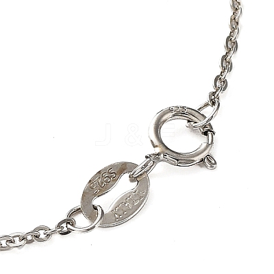 Rhodium Plated 925 Sterling Silver Cable Chains Necklace Makings STER-B001-03P-A-1