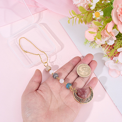 1Pc Hollow Moon Zinc Alloy Pendant Decoration HJEW-BM0001-59-1