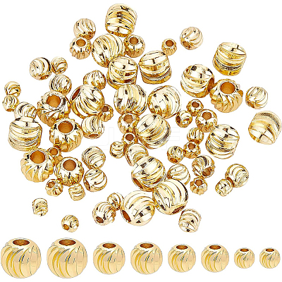 Brass Beads KK-BC0005-55G-1