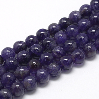 Natural Amethyst Beads Strands X-G-R446-8mm-21-1