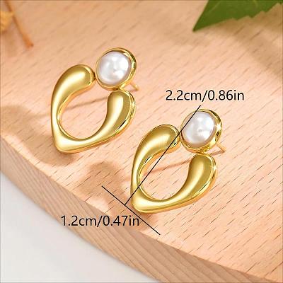 201 Stainless Steel Stud Earrings for Women OY9464-2-1