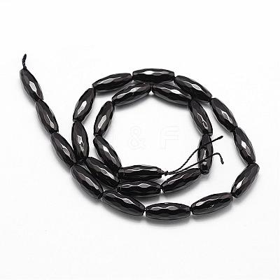 Natural Black Onyx Beads Strands G-P161-28-16x6mm-1