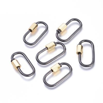 Brass Screw Carabiner Lock Charms KK-I673-05A-1