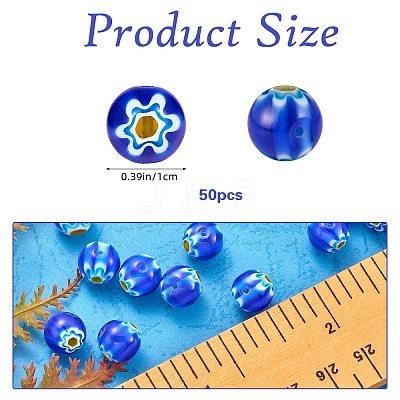Handmade Millefiori Lampwork Beads LAMP-SZ0001-71E-02-1