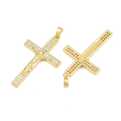 Easter Brass Micro Pave Clear Cubic Zirconia Pendants CU-CBABDE1-03G-1