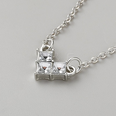Heart Alloy Rhinestone Pendant Necklaces & Stud Earrings & Finger Rings & Link Bracelets Set for Women SJEW-WH0008-07P-1