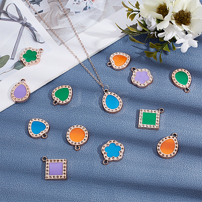 UV Plating Acrylic Pendant Rhinestone Settings OACR-SC0001-03LG-1