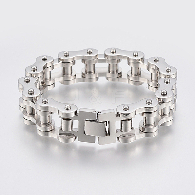 Tarnish Resistant Men's 201 Stainless Steel Bracelets BJEW-H569-20MM-A-1