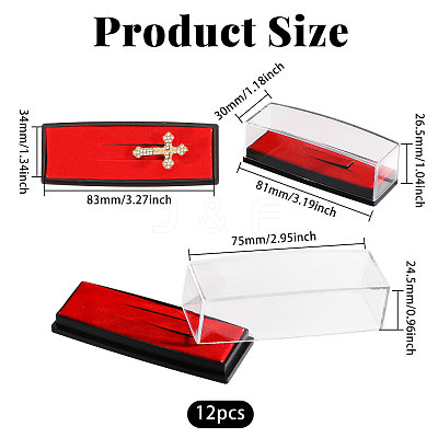 Clear Plastic Lapel Pins Storage Boxes with Velvet Inside CON-WH0112-100B-1