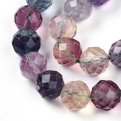 Natural Rainbow Fluorite Beads Strands G-S345-10mm-29-1