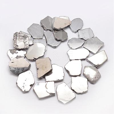 Electroplated Natural Agate Beads Strands G-K109-05-C-1