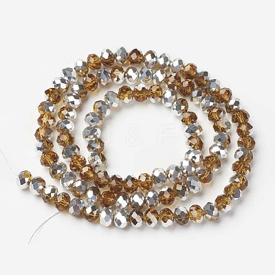 Electroplate Transparent Glass Beads Strands EGLA-A034-T3mm-M07-1