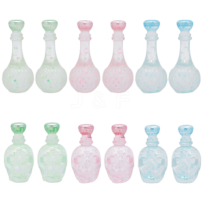 48Pcs 6 Styles Dummy Bottle Transparent Resin Cabochon RESI-OC0001-49-1