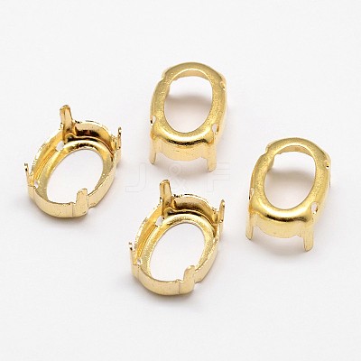 Oval Brass Sew on Prong Settings KK-N0084-A09-10x12G-1