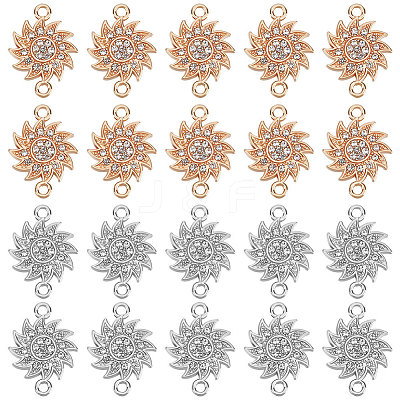 40Pcs 2 Styles Alloy Crystal Rhinestone Connector Charms FIND-SC0025-27-1
