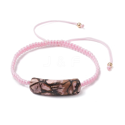 Adjustable Tube Natural Gemstone Braided Bracelets for Women BJEW-JB11006-04-1
