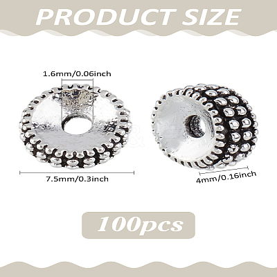 100Pcs Tibetan Style Alloy Spacer Beads FIND-LP0001-11-1