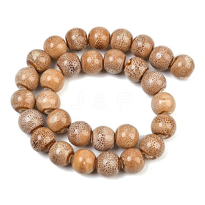 Handmade Fancy Antique Glazed Porcelain Ceramic Round Beads Strands X-PORC-L019-13mm-06-1
