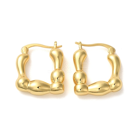 Rack Plating Brass Small Puffy Square Hoop Earrings EJEW-L224-71G-1