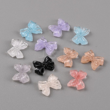 Bowknot Resin Cabochons MRMJ-WH0008-25-1