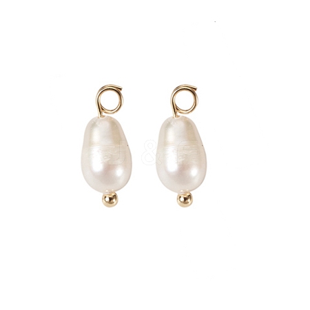 Natural Cultured Freshwater Pearl Charms PALLOY-TAC0037-01-1