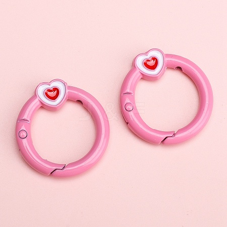 Alloy Enamel Spring Gate Rings PW-WG74BFF-08-1