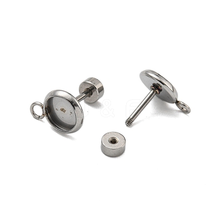 201 Stainless Steel Stud Earrings Findings STAS-K279-01A-P-1