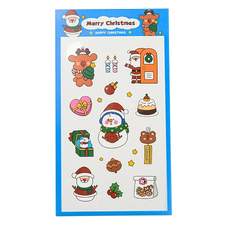 Christmas Theme PET Plastic Stickers AJEW-Q151-01B-1