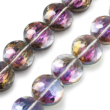 Electroplate Transparent Glass Beads Strands EGLA-M032-01A-FR-1