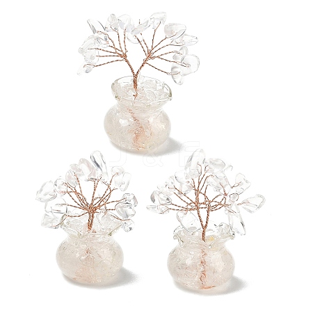 Natural Quartz Crystal Chips Tree of Life Decorations DJEW-Z007-02R-1