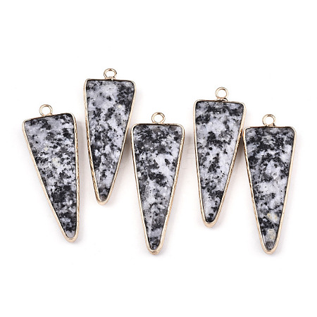 Natural Sesame Jasper Pointed Pendants G-N326-56B-1