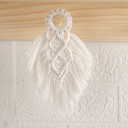 Cotton Rope Macrame Woven Tapestry Wall Hanging MAKN-PW0001-017A-1