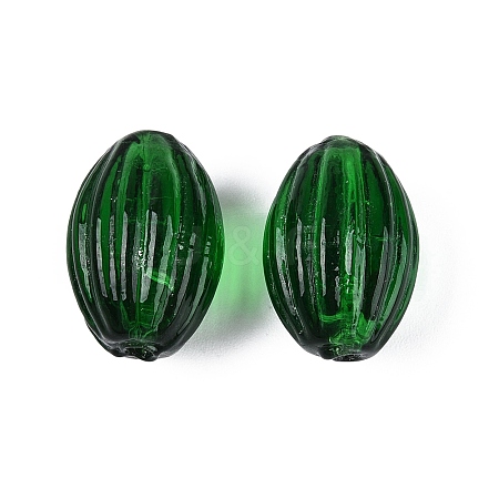 Handmade Ribbed Lampwork Beads LAMP-N042-01F-1