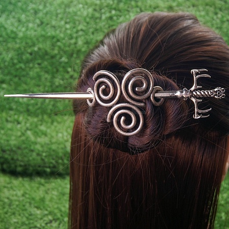 Antique Silver Viking Hair Sticks Hair Pin PW-WG2F806-05-1