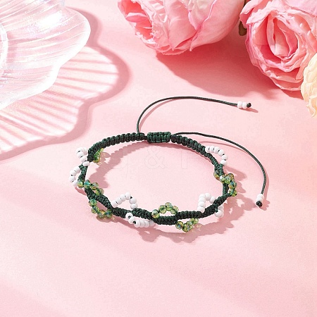 Glass Seed Beads Braided Beaded Bracelets for Women BJEW-MZ00215-02-1