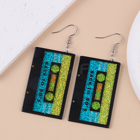 Opaque Acrylic Tape Dangle Earrings FS-WG620E7-01-1