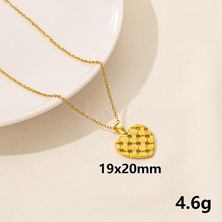 304 Stainless Steel Heart Pendant Necklaces SS2971-4-1