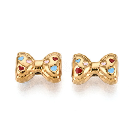 Ion Plating(IP) 304 Stainless Steel Enamel Beads STAS-N114-23A-G-1