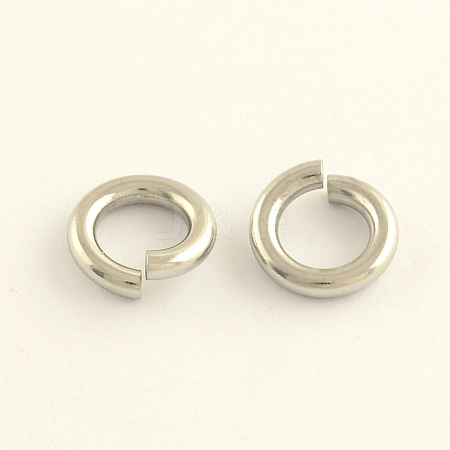 Tarnish Resistant 304 Stainless Steel Open Jump Rings X-STAS-R065-42-1