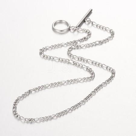 Tarnish Resistant 304 Stainless Steel Figaro Chain Necklace NJEW-JN01290-1