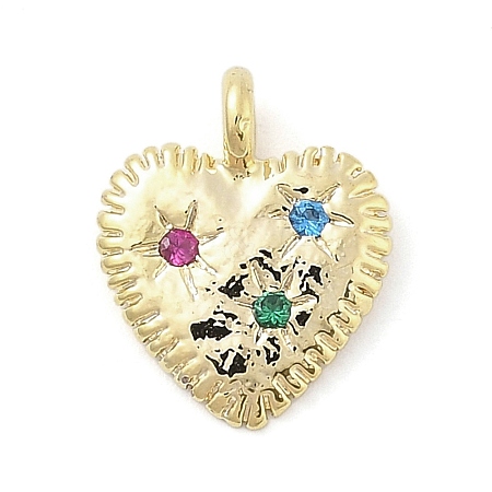 Brass Micro Pave Cubic Zirconia Charms KK-S514-04A-G-1