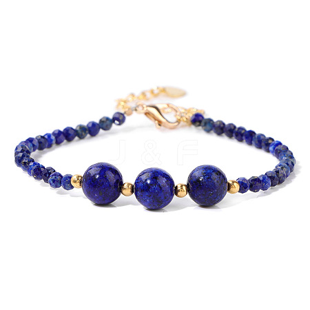 Round Natural Lapis Lazuli Beaded Bracelets ZS3051-7-1
